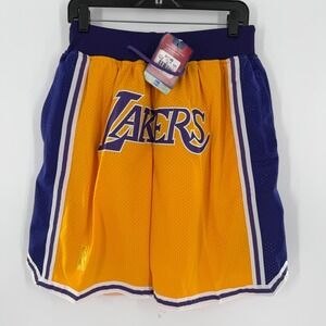 Just Don Los Angeles Lakers 1996-97 Basketball Shorts Yellow Purple Mens L NEW